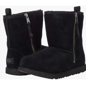 UGG 10 toddler kids Classic Short Dual Zip II zipper easy on boot fur warm cozy